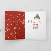 Leuke kerst muis met geschenken kaart (Binnen)