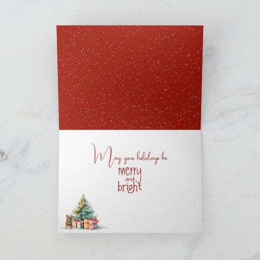 Leuke kerst muis met geschenken kaart (Binnen)