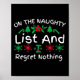Leuke kerst op de lijst van ondeugend en ik betreu poster
