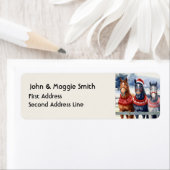 Leuke Kerst Paarden Dieren Natuur Kunst Etiket (Insitu)