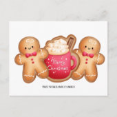 Leuke kerst peperkoek cacao feestdagenkaart (Voorkant)
