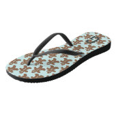 Leuke kerst peperkoek mannen patroon blauw teenslippers (Schuin)