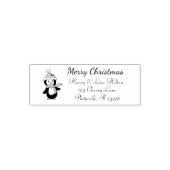 Leuke kerst pinguïn adres label  zelfinktende stempel (Design)