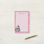 Leuke kerst pinguïn gepersonaliseerd post-it® notes (Op bureau)