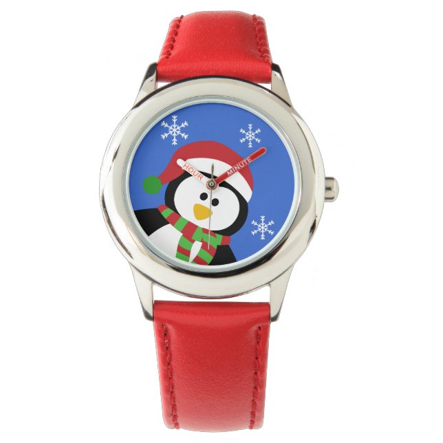 Leuke kerst pinguïn polshorloge horloge (Voorkant)