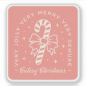 Leuke kerst preppy snoep rieten strik sticker (Voorkant)