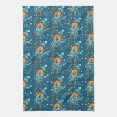 Leuke Kerst Pup Patroon Vakantie Keuken Handdoeken (Verticaal)