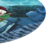 Leuke kerst puppy en elf snijplank (Hoek)