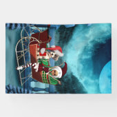 Leuke kerst puppy en elf spandoek (Horizontaal)