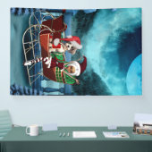 Leuke kerst puppy en elf spandoek (Beurs)