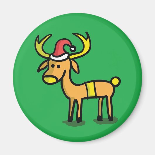 Leuke kerst rendier Cartoon magneet (Voorkant)