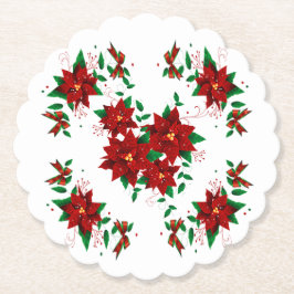 Leuke Kerst Rode Bloem Papieren Onderzetter