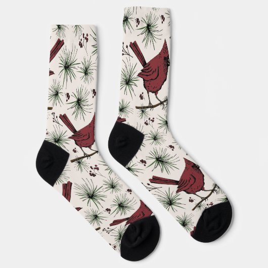 Leuke Kerst Rode Kardinaal Dier Sokken (Rechts)