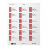 Leuke Kerst Rood en Wit Strepen Patroon Gifts Etiket (Full Sheet)