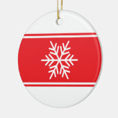 Leuke Kerst Rood Wit Racing Stripes Sneeuwvlok Keramisch Ornament (Links)