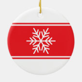 Leuke Kerst Rood Wit Racing Stripes Sneeuwvlok Keramisch Ornament (Achterkant)