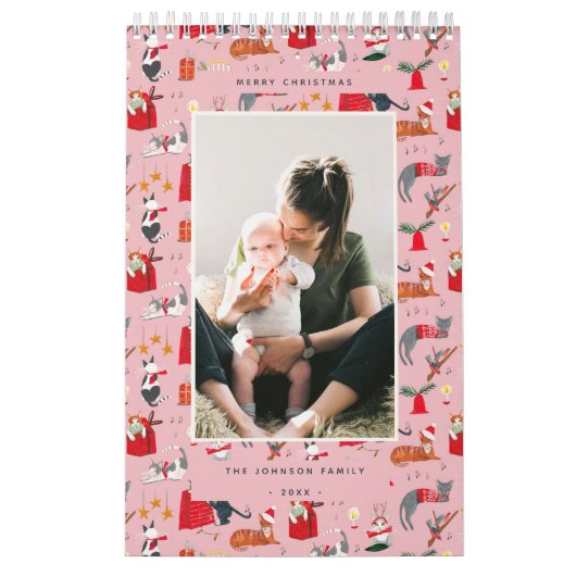 Leuke kerst roze kat kitten lover vakantie kalender (Hoes)