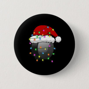 Leuke kerst Santa Hat Hockey Sport Xmas Boys Manne Ronde Button 5,7 Cm