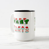 Leuke kerst scheet tweekleurige koffiemok (Voorkant links)