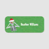 Leuke Kerst Skelet Ornamenten Pet Groen Goud Naamplaatje (Voorkant)