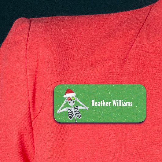 Leuke Kerst Skelet Ornamenten Pet Groen Goud Naamplaatje