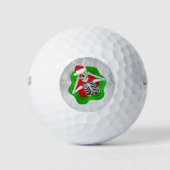 Leuke Kerst Skeleton Ornament Eyes in Splatter Golfballen (Voorkant)