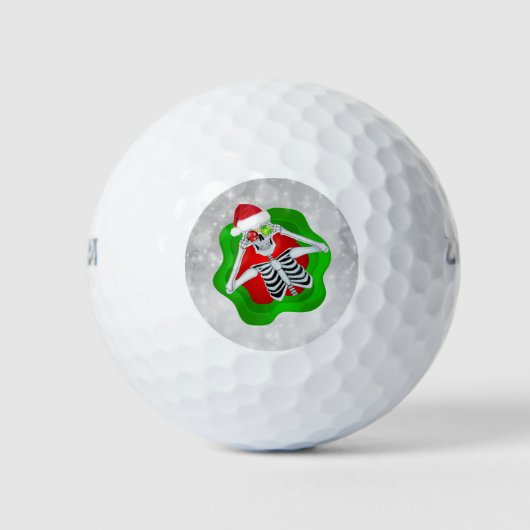 Leuke Kerst Skeleton Ornament Eyes in Splatter Golfballen (Voorkant)
