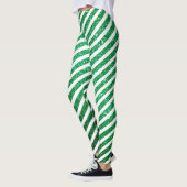Leuke kerst snoep riet glitter groen gestript leggings (Links)