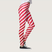 Leuke kerst snoep riet vakantie gestript patroon leggings (Rechts)