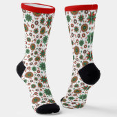 Leuke Kerst Sokken in Rood Groen & Wit (Gebogen)