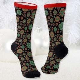 Leuke Kerst Sokken in Rood Groen & Zwart