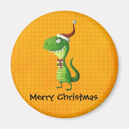 Leuke kerst T-rex Magneet (Voorkant)