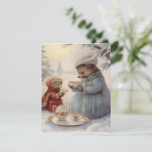 Leuke kerst  tea feestdagenkaart (Staand voorkant)