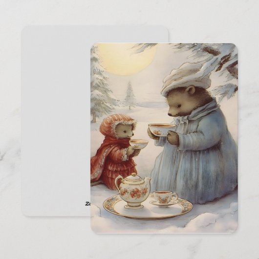 Leuke kerst  tea feestdagenkaart (Voorkant / Achterkant)