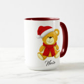 Leuke kerst teddybeer gepersonaliseerd mok (Voorkant rechts)
