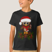Leuke kerst uil op dennentak Kind Shirt (Voorkant)
