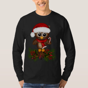 Leuke kerst uil op dennentak Shirt