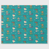 Leuke kerst vakantie honden op sledes patroon cadeaupapier (Vlak)