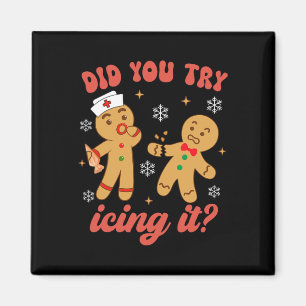 Leuke kerst verpleegster peperkoek man heb je gepr magneet