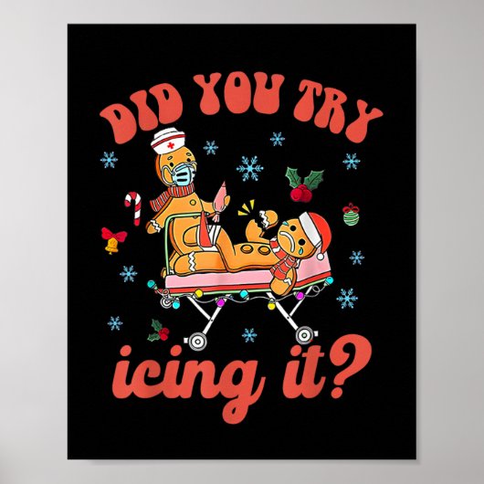 Leuke kerst verpleegster peperkoek man heb je gepr poster (Voorkant)