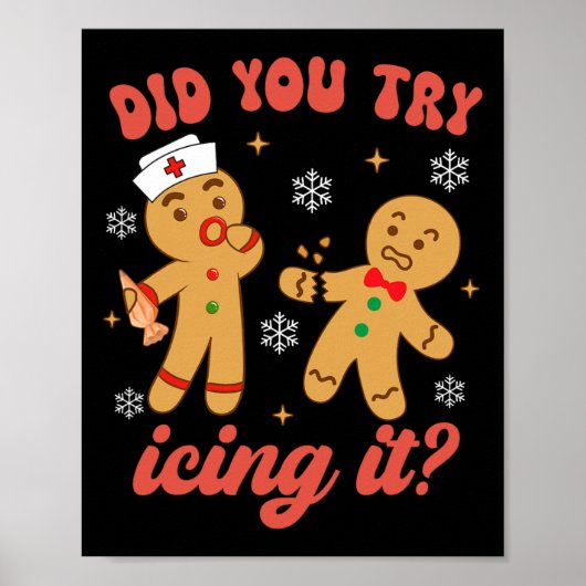 Leuke kerst verpleegster peperkoek man heb je gepr poster (Voorkant)