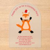 Leuke kerst vos op maat acryl uitnodigingen (Voorkant)