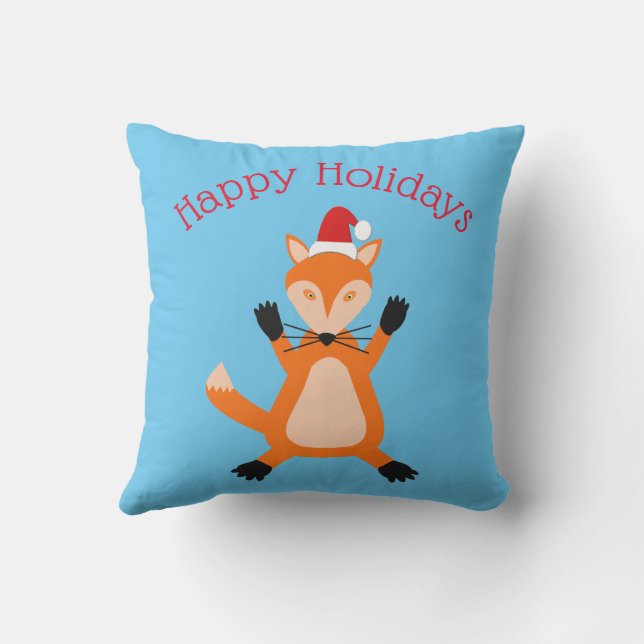 Leuke kerst vos op maat buitenkussen (Achterkant)