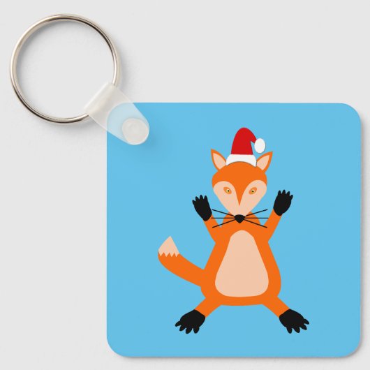 Leuke kerst vos op maat sleutelhanger (Voorkant)