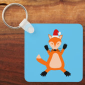 Leuke kerst vos op maat sleutelhanger (Voorkant)