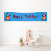 Leuke kerst vos op maat spandoek (Insitu)