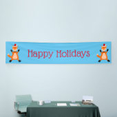 Leuke kerst vos op maat spandoek (Beurs)