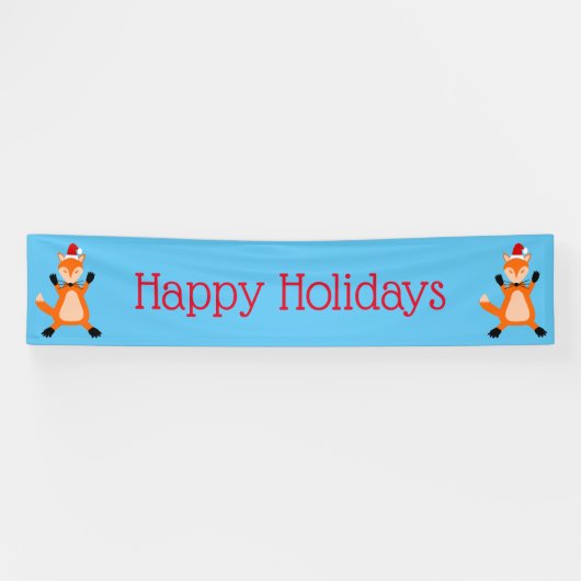 Leuke kerst vos op maat spandoek (Horizontaal)