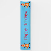 Leuke kerst vos op maat spandoek (Verticaal)