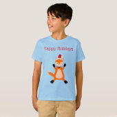 Leuke kerst vos op maat t-shirt (Voorkant volledig)